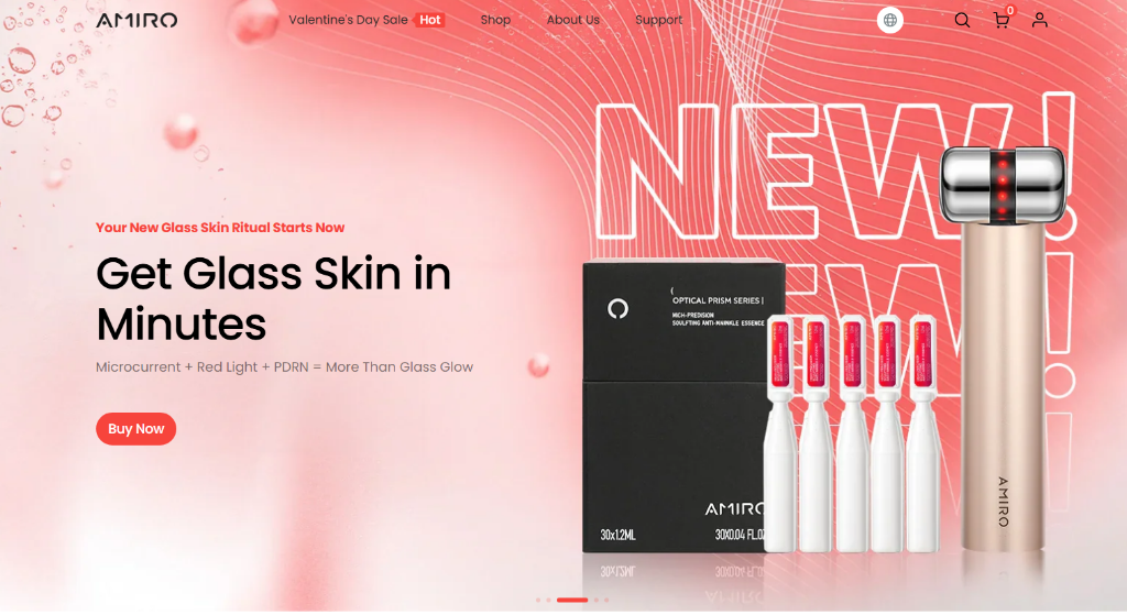 Amiro Glass Skin Ritual - Optical Prism Series Beauty Device with Microcurrent Red Light and PDRN